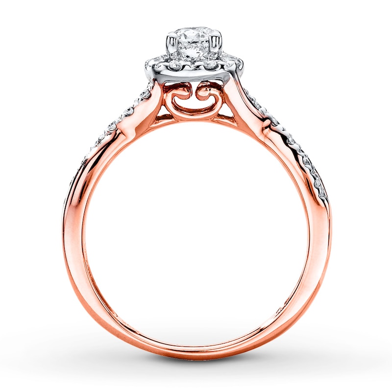 Main Image 2 of Previously Owned Diamond Engagement Ring 1/2 ct tw Round-cut 10K Rose Gold Size 11.75