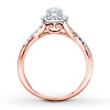 Thumbnail Image 1 of Previously Owned Diamond Engagement Ring 1/2 ct tw Round-cut 10K Rose Gold - Size 4