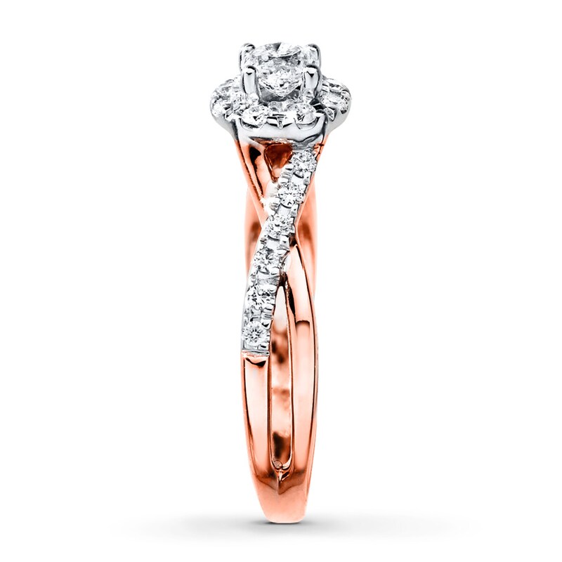 Main Image 3 of Previously Owned Diamond Engagement Ring 1/2 ct tw Round-cut 10K Rose Gold Size 4.75