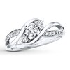 Thumbnail Image 0 of Previously Owned Three-Stone Engagement Ring 3/8 ct tw Round-cut Diamonds 14K White Gold - Size 9.5