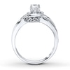 Thumbnail Image 1 of Previously Owned Three-Stone Engagement Ring 3/8 ct tw Round-cut Diamonds 14K White Gold - Size 9.5