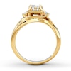 Thumbnail Image 2 of Previously Owned Diamond Engagement Ring 5/8 ct tw Princess & Round-cut 10K Yellow Gold - Size 5