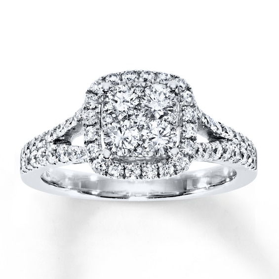 Previously Owned Diamond Engagement Ring 1 ct tw Round-cut 14K White Gold Size 4