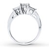 Thumbnail Image 2 of Previously Owned Diamond 3-Stone Ring 1 ct tw Princess & Round-cut 14K White Gold Size 4.5
