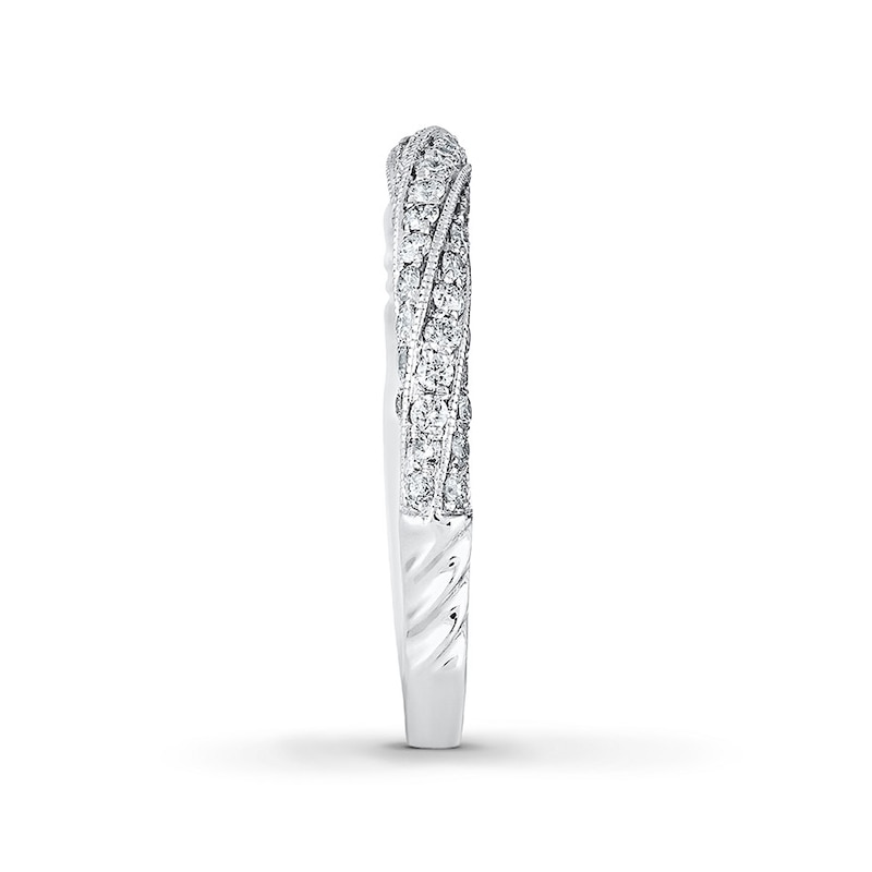 Main Image 3 of Previously Owned Angel Sanchez 1/2 ct tw Round-cut Diamonds 14K Gold Wedding Band - Size 7.5