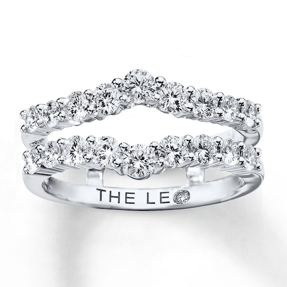 Previously Owned Leo Diamond Enhancer Ring 1 ct tw Round-cut 14K White Gold Size 10