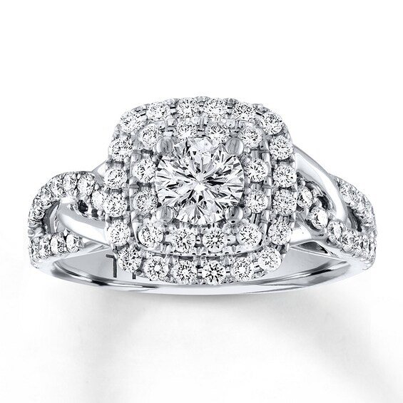 Previously Owned Leo Diamond Engagement Ring 1 ct tw Round-cut 14K White Gold Size 4