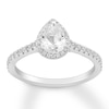 Thumbnail Image 1 of Previously Owned Diamond Engagement Ring 7/8 ct tw Pear & Round-cut 14K White Gold Size 3.5