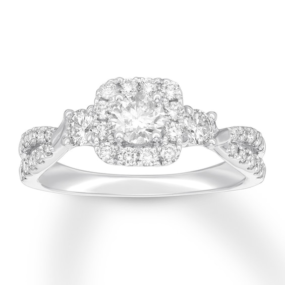 Previously Owned Diamond Engagement Ring 7/8 ct tw Round-cut 14K White Gold 5.5