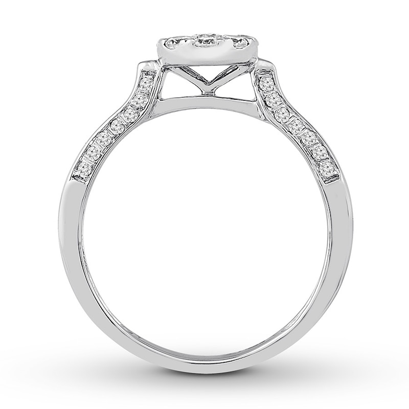 Main Image 2 of Previously Owned Diamond Engagement Ring 1/2 ct tw Round-cut 10K White Gold Size 4.75