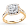 Thumbnail Image 1 of Previously Owned Diamond Engagement Ring 3/4 ct tw Princess & Round-cut 14K Two-Tone Gold - Size 11