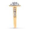 Thumbnail Image 3 of Previously Owned Diamond Engagement Ring 3/4 ct tw Princess & Round-cut 14K Two-Tone Gold - Size 11