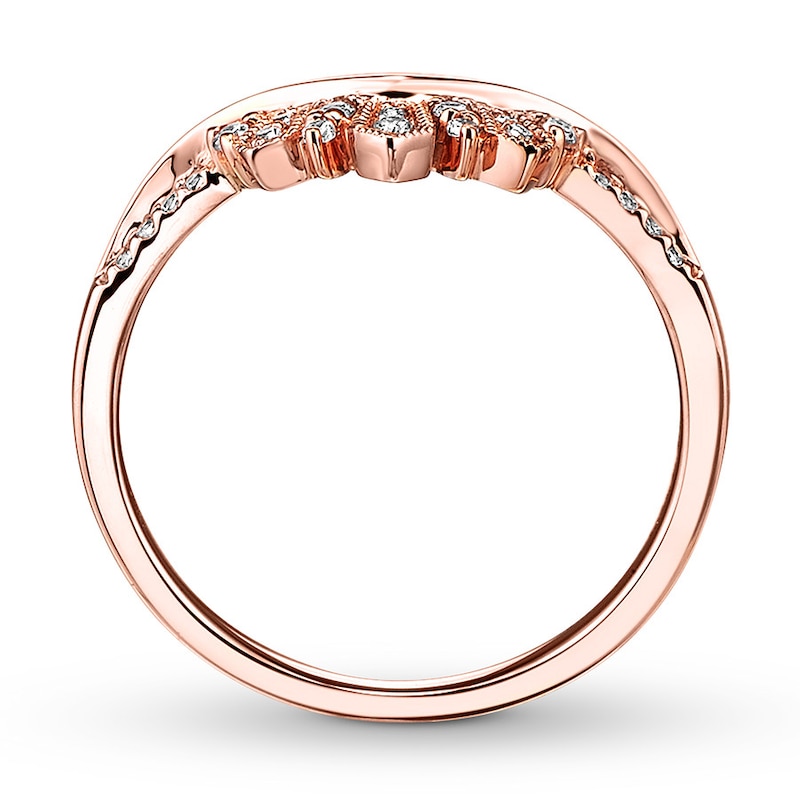 Main Image 2 of Previously Owned Diamond Enhancer Ring 1/8 ct tw Round-cut 14K Rose Gold Size 10