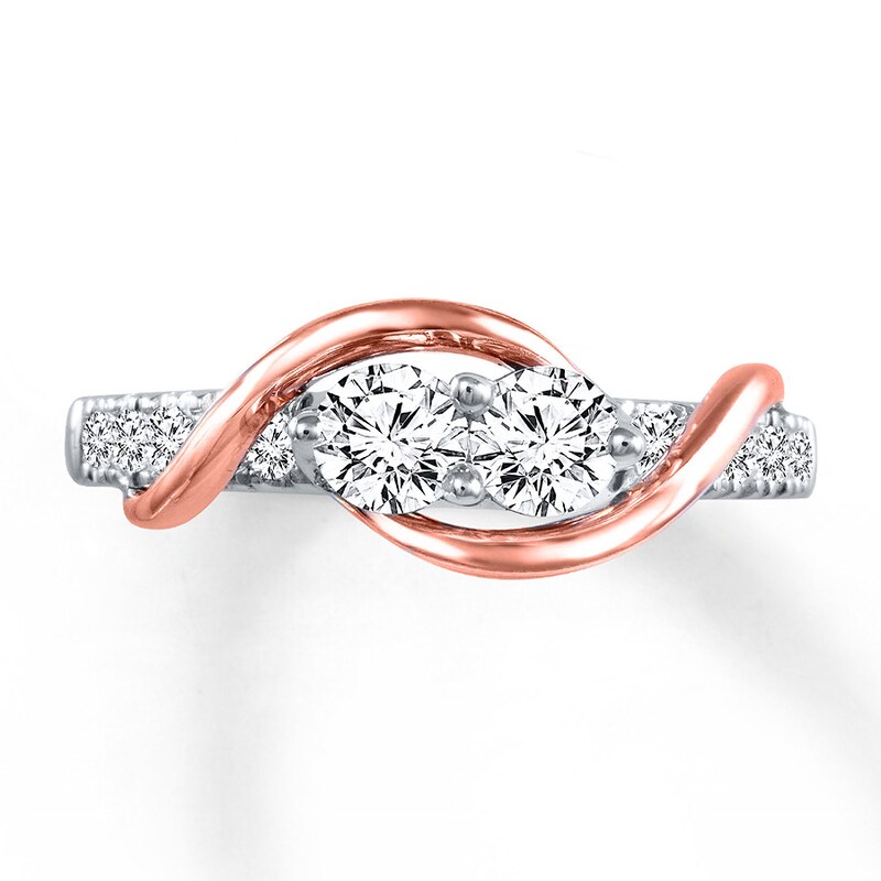 Main Image 3 of Previously Owned Ever Us Diamond Ring 3/4 ct tw Round-cut 14K Two-Tone Gold