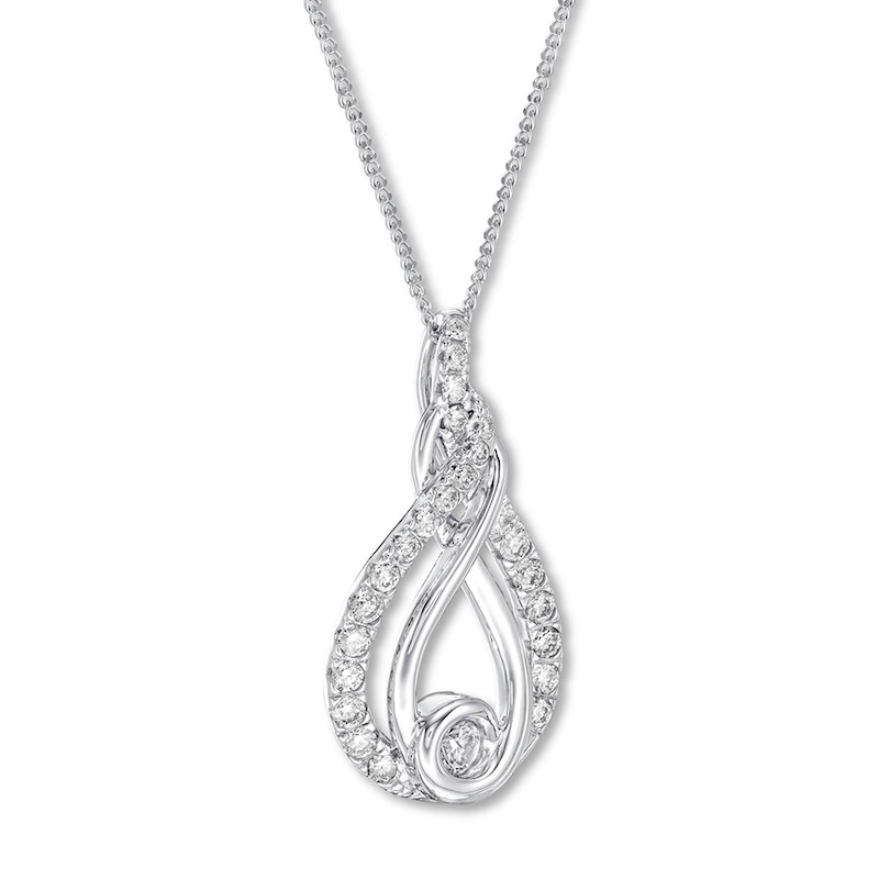 Main Image 3 of Previously Owned Diamond Necklace 1/5 ct tw 10K White Gold 19&quot;