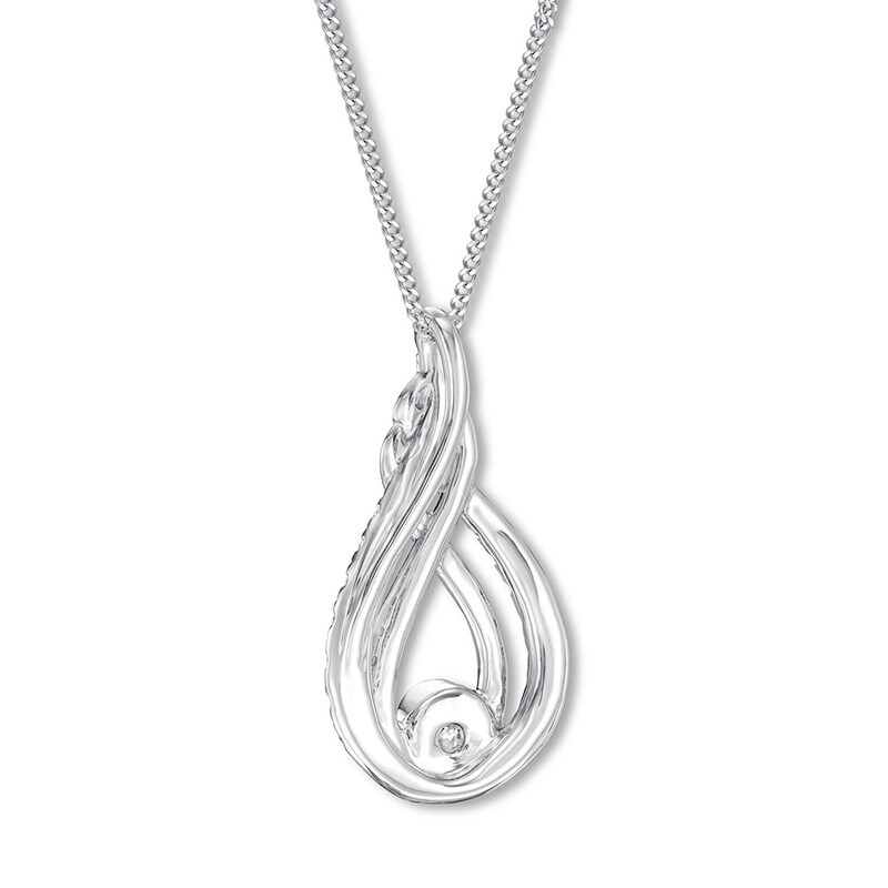 Main Image 4 of Previously Owned Diamond Necklace 1/5 ct tw 10K White Gold 19&quot;