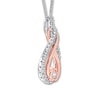 Thumbnail Image 2 of Previously Owned Diamond Necklace 1/6 ct tw Sterling Silver & 10K Rose Gold 19"
