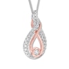 Thumbnail Image 3 of Previously Owned Diamond Necklace 1/6 ct tw Sterling Silver & 10K Rose Gold 19"