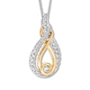 Thumbnail Image 3 of Previously Owned Interwoven Diamond Necklace 1/6 ct tw Sterling Silver & 10K Yellow Gold 19"