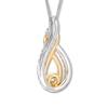 Thumbnail Image 4 of Previously Owned Interwoven Diamond Necklace 1/6 ct tw Sterling Silver & 10K Yellow Gold 19"