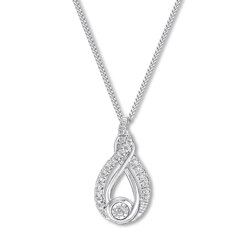 Main Image 1 of Previously Owned Diamond Necklace 1/10 ct tw Sterling Silver 19"