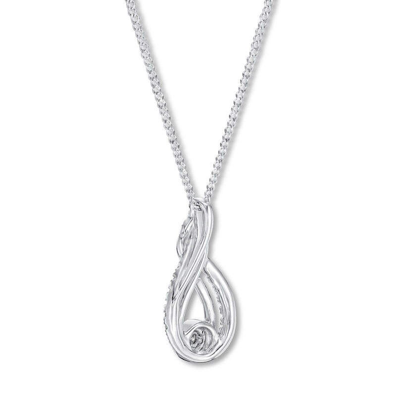 Main Image 3 of Previously Owned Diamond Necklace 1/10 ct tw Sterling Silver 19"