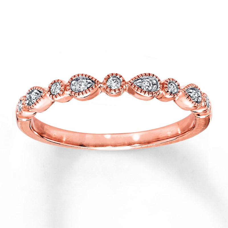 Main Image 1 of Previously Owned Diamond Wedding Band 1/15 ct tw Round-cut 10K Rose Gold