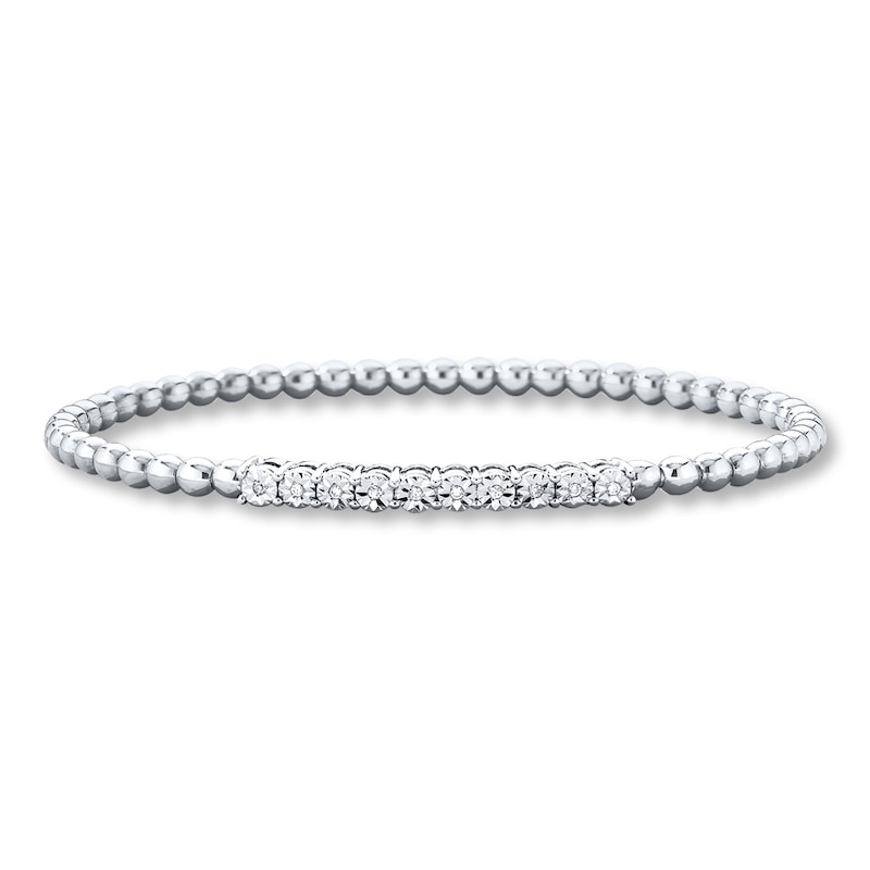 Previously Owned Stretch Bracelet 1/20 ct tw Round-cut Diamonds Sterling Silver