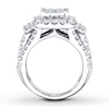 Thumbnail Image 1 of Previously Owned Diamond Ring 3-1/2 ct tw Princess/Round/Baguette 14K White Gold