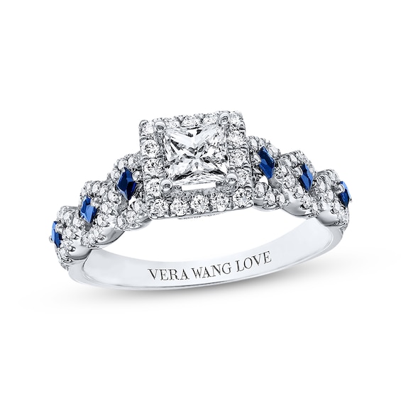 Previously Owned Diamond Ring 1 ct tw Princess/Round-cut Diamonds 14K White Gold