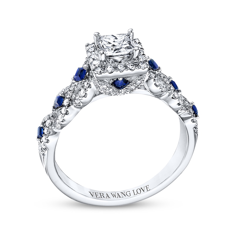 Main Image 2 of Previously Owned Diamond Ring 1 ct tw Princess/Round-cut Diamonds 14K White Gold