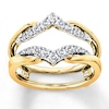 Previously Owned Diamond Enhancer Ring 3/8 ct tw Round-cut 14K Two-Tone Gold