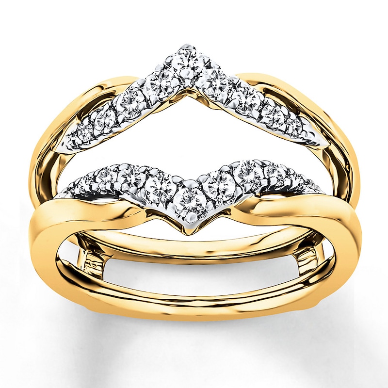 Main Image 1 of Previously Owned Diamond Enhancer Ring 3/8 ct tw Round-cut 14K Two-Tone Gold