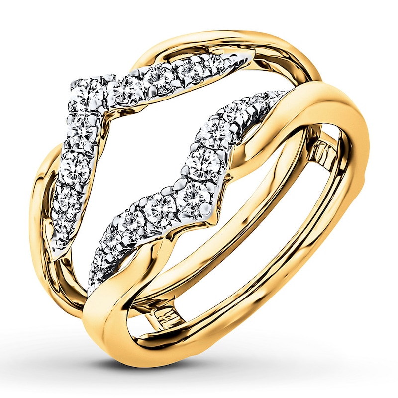 Main Image 4 of Previously Owned Diamond Enhancer Ring 3/8 ct tw Round-cut 14K Two-Tone Gold
