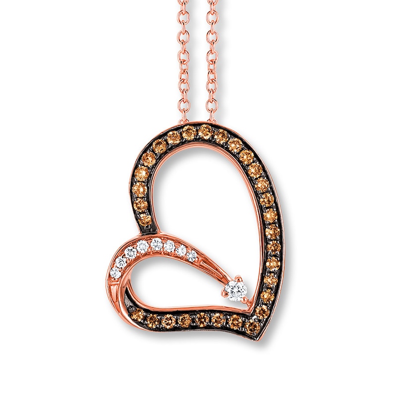 Main Image 1 of Previously Owned Le Vian Chocolate Diamonds 1/4 cttw Necklace 14K Strawberry Gold