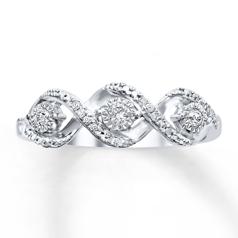 Main Image 1 of Previously Owned Diamond Ring 1/10 ct tw Round Sterling Silver