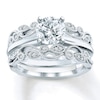 Previously Owned Diamond Enhancer Ring 1/6 ct tw Round-cut 14K White Gold