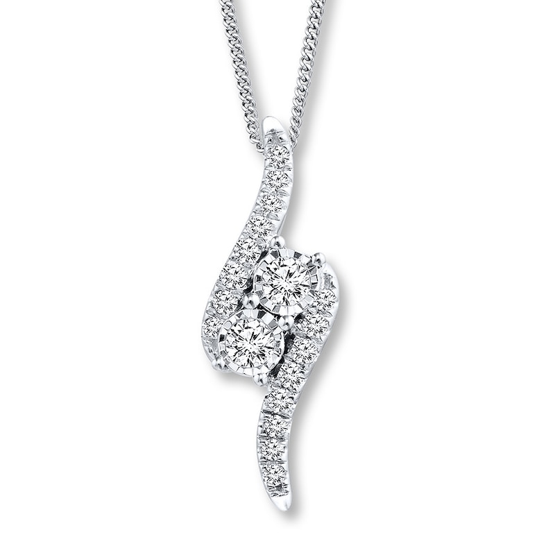 Main Image 1 of Previously Owned Ever Us Diamond Necklace 1/4 ct tw 14K White Gold
