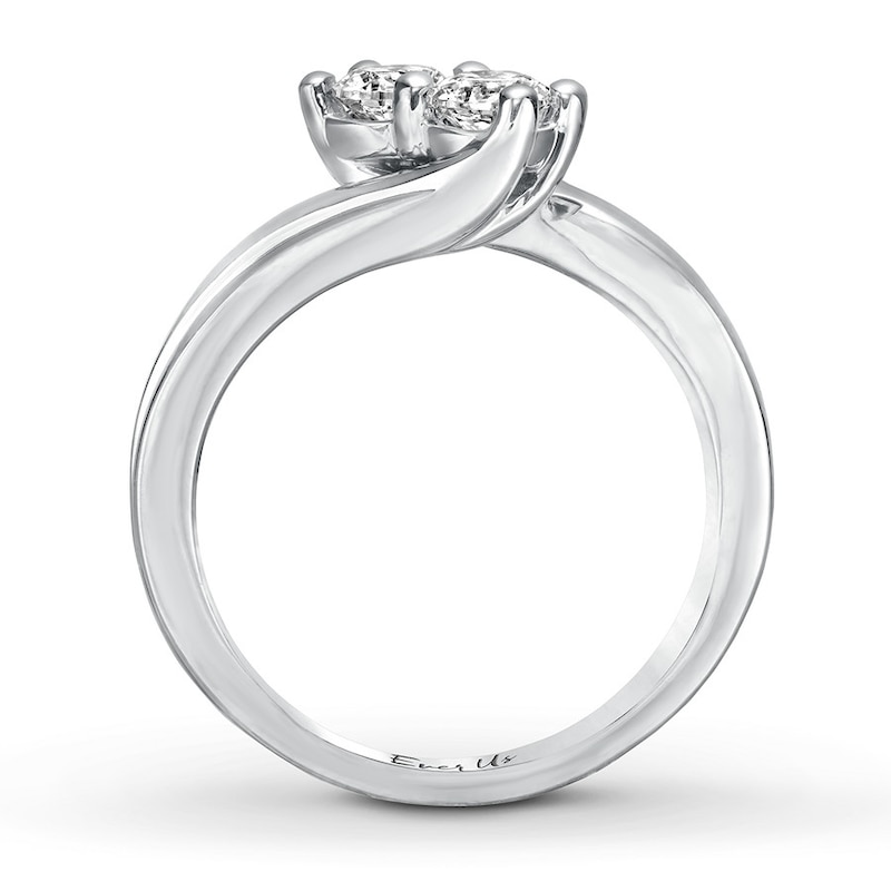 Main Image 2 of Previously Owned Ever Us Two-Stone Diamond Anniversary Ring 5/8 ct tw Round-cut 14K White Gold