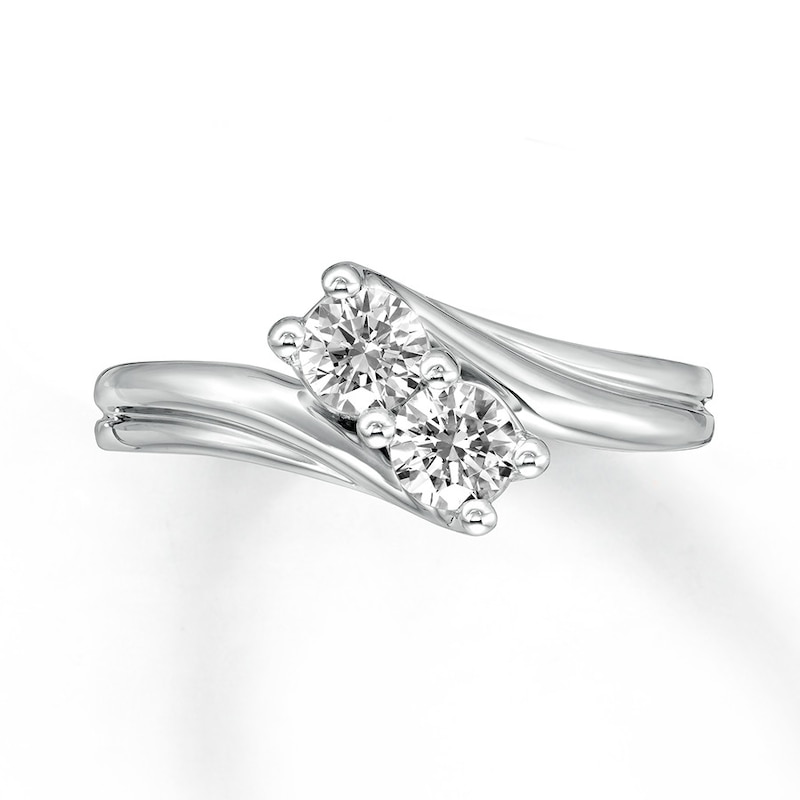 Main Image 4 of Previously Owned Ever Us Two-Stone Diamond Anniversary Ring 5/8 ct tw Round-cut 14K White Gold
