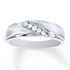 Thumbnail Image 1 of Previously Owned Men's Diamond Band 1/8 ct tw Round-cut 10K White Gold
