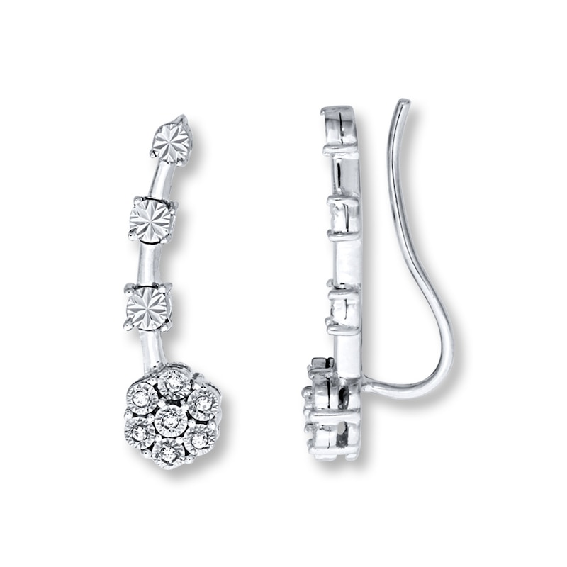 Previously Owned Earring Climbers 1/20 ct tw Diamonds Sterling Silver