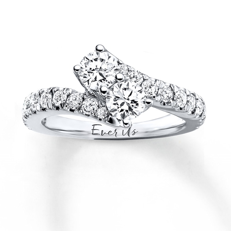 Main Image 1 of Previously Owned Ever Us Diamond Ring 1-1/2 ct tw Round-cut 14K White Gold