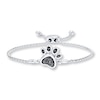 Thumbnail Image 1 of Previously Owned Paw Print Bolo Bracelet 1/10 ct tw Diamonds Sterling Silver 9.5"