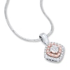 Thumbnail Image 1 of Previously Owned Diamond Necklace 1/5 ct tw Round-cut Sterling Silver & 10K Rose Gold