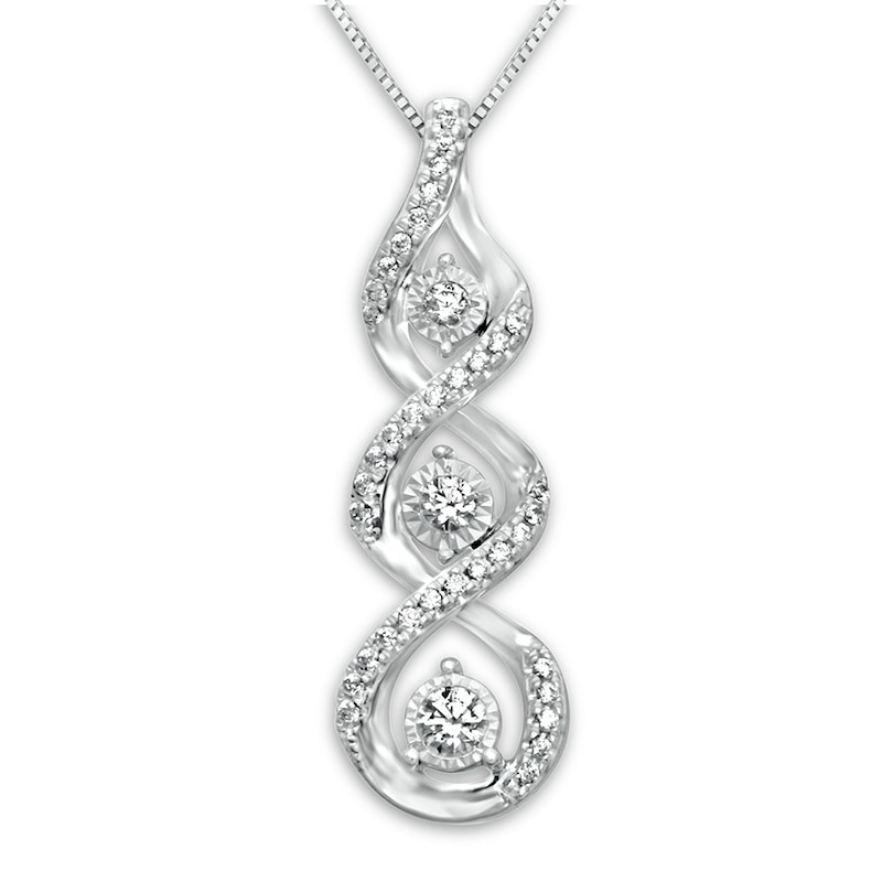 Main Image 1 of Previously Owned Diamond Necklace 1/5 ct tw 10K White Gold