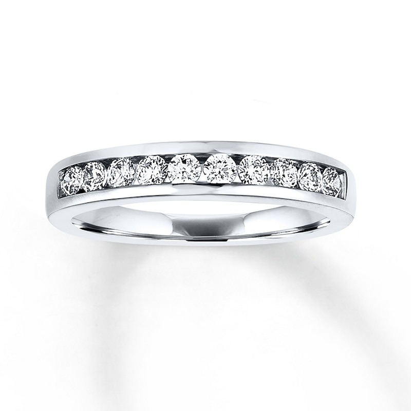 Main Image 1 of Previously Owned Diamond Wedding Band 1/2 ct tw Round-cut 14K White Gold