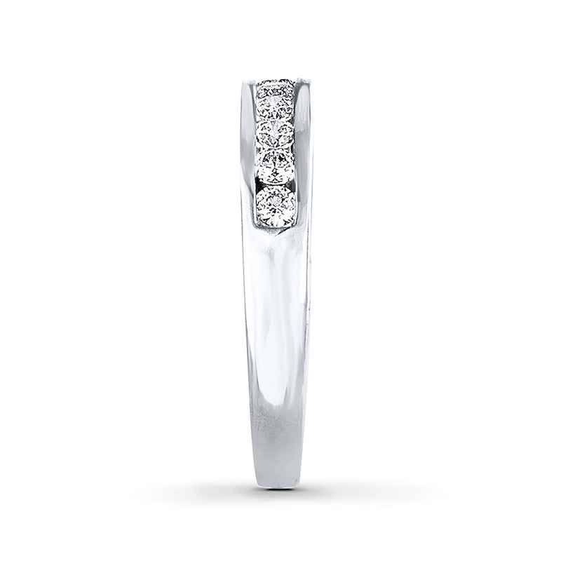 Main Image 3 of Previously Owned Diamond Wedding Band 1/2 ct tw Round-cut 14K White Gold