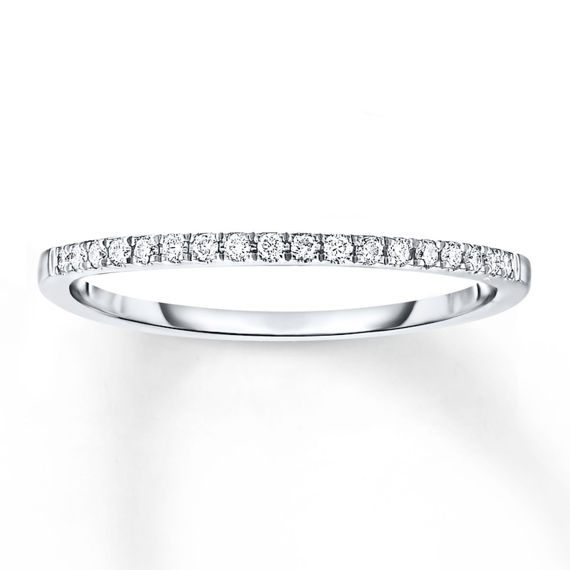 Main Image 1 of Previously Owned Diamond Wedding Band 1/10 ct tw Round-cut 10K White Gold
