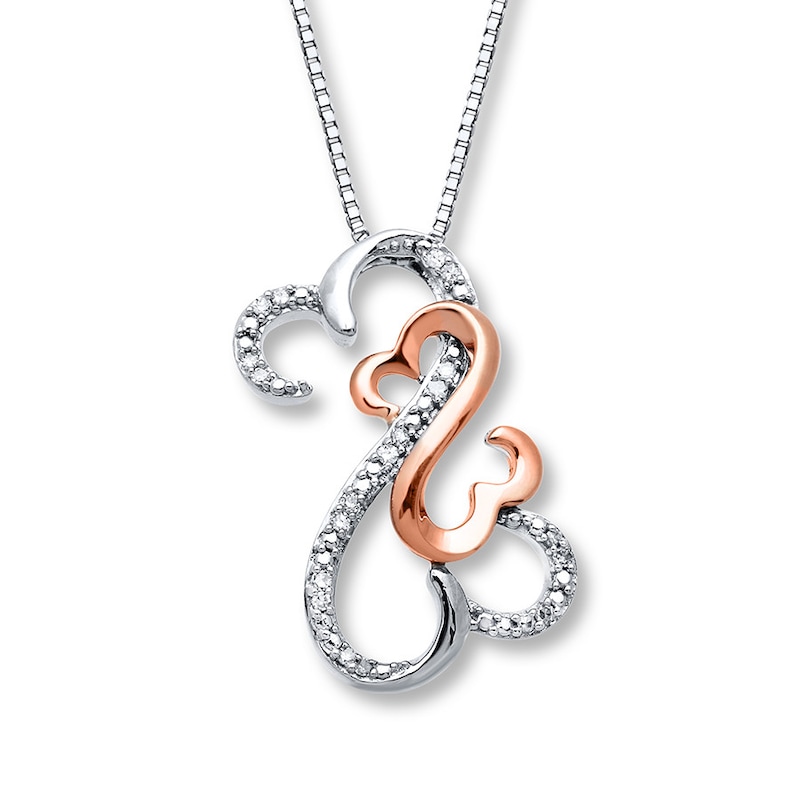 Main Image 1 of Previously Owned Necklace Sterling Silver & 10K Rose Gold 18"